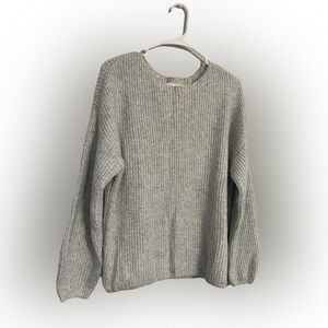 LOFT Women's Ribbed Gray Sweater